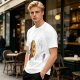 Olive T-Shirt With Cartoon Running Hamburger Character Print