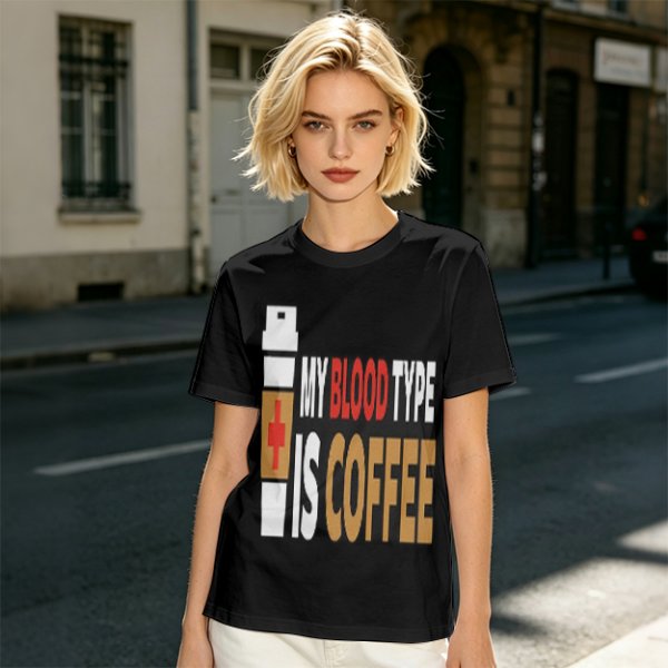 My Blood Type Is Coffee Graphic Tee