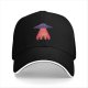 Black baseball cap with UFO abduction 'Single Taken' graphic