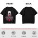 Olive graphic tee with dark fantasy character and tour print