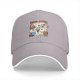 Black baseball cap with cute slow foods themed cartoon print