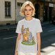 Olive T-Shirt With Whimsical Forest Creature Artwork Print