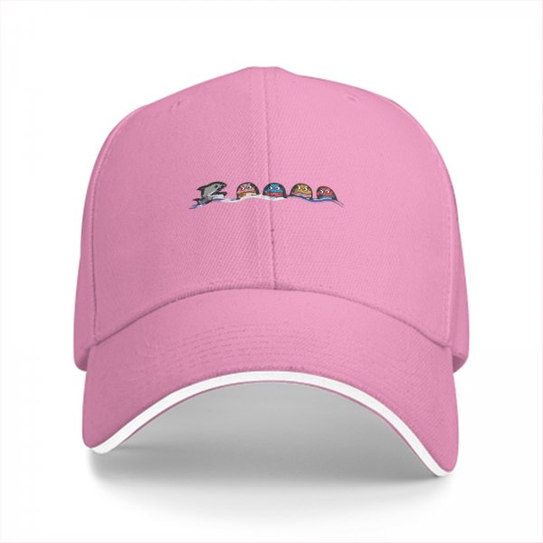 Black baseball cap with cute sea creature graphic design