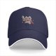 Black Baseball Cap With Cute Warrior Cat Graphic Design