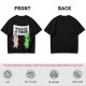 Olive T-shirt with Unicorn and Alien Holding 'Humans Are A Virus' Sign