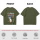Olive t-shirt with 'If I seem a little strange that's because I am' penguin print