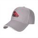 Black Baseball Cap With Playful Black Cat Red Graphic Design