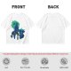 Olive Green Anime Graphic T-Shirt with Spiky Character Art