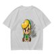Olive T-shirt with Chibi Link from The Legend of Zelda Print