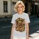 Olive Green T-Shirt with Retro Coffee Monster Graphic Print