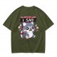 Olive t-shirt with angry gaming wolf graphic and funny apology text