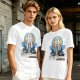 Olive green t-shirt with Appa graphic and 'yip yip travel' text