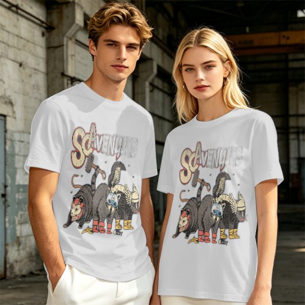 Olive Green T-Shirt With Superhero Animal Squad Graphic Print
