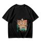 Olive green t-shirt with cute shiba inu ice cream graphic
