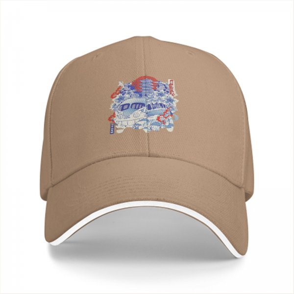 Black Baseball Cap With Japanese Anime Inspired Graphic Print
