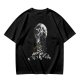 Olive T-Shirt With Dark Grim Reaper And Skull Pile Graphic