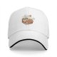 Black Baseball Cap with Ramen Bowl Graphic Print