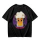 Halloween vampire beer graphic olive green casual t-shirt