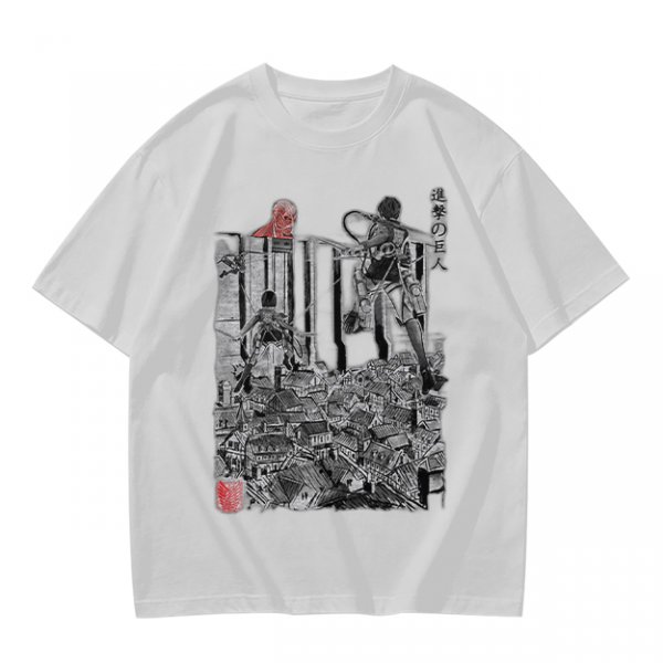 Olive Anime Scout Regiment Action Graphic T-Shirt