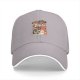 Black baseball cap with retro anime motorcycle graphic print