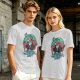 Olive t-shirt with modern mermaid graphic and 'I wanna be where the people aren't' text