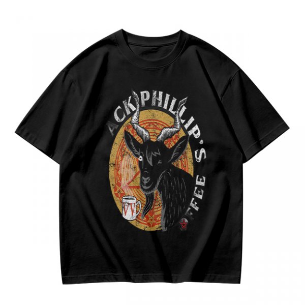 Black Phillip's Coffee Goat Graphic T-Shirt Design