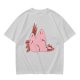 Olive Green T-Shirt With Pink Axolotl Graphic Print