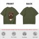 Black Coffee Skull Ghosts Graphic Olive Green T-Shirt