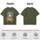Olive T-shirt with Christmas Totoro Riding Catbus Graphic