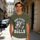 Olive Soccer Graphic T-Shirt with 'Born To Kick Balls' Print