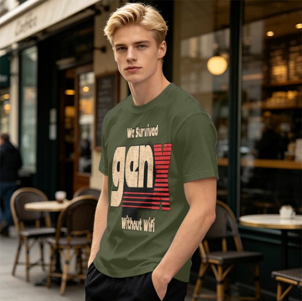 Gen X We Survived Without Wifi Graphic T-Shirt