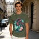 Olive T-Shirt With Mermaid And Seashell Graphic Print