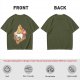 Olive T-Shirt With Cute Lazy Egg On Toast And Bacon Print