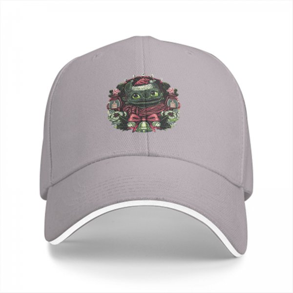 Black Baseball Cap With Christmas Toothless Dragon Graphic