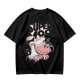 Olive green t-shirt with 'SUPER MOO' and cartoon cow graphic