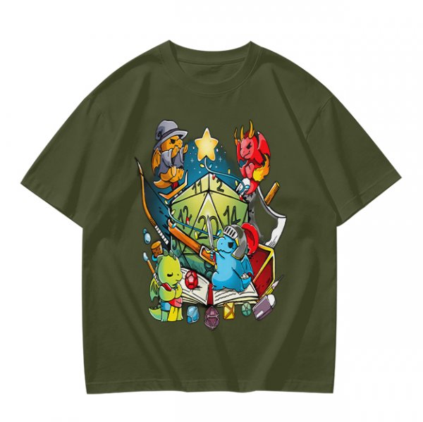 Dungeons and Dragons Cute Dragon Characters D20 T-Shirt Design