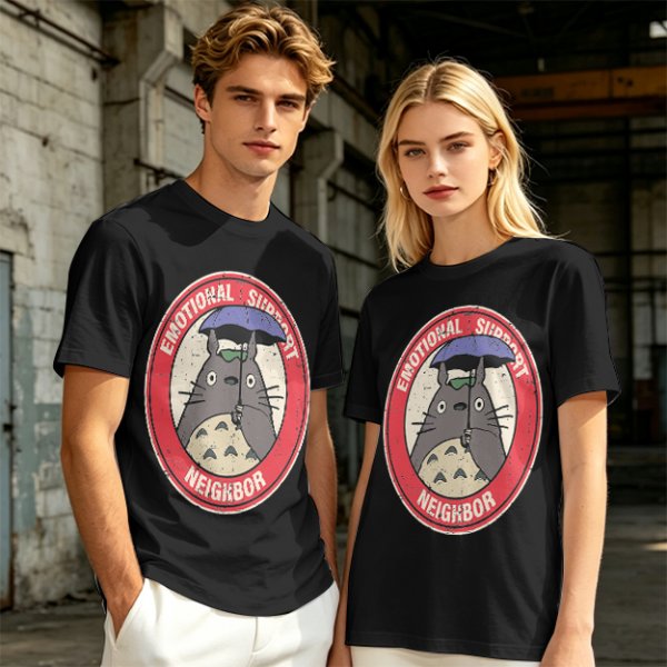 Olive T-Shirt with Emotional Support Neighbor Totoro Graphic