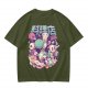 Olive t-shirt with dinosaur chef and cute character cooking graphic