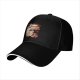 Black Baseball Cap With Cute Bagel Themed Hamster Art