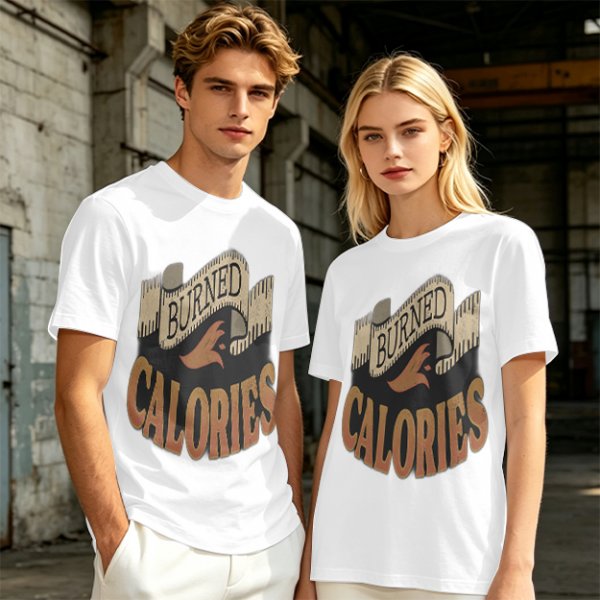 Olive Green Graphic T-Shirt with Burned Calories Print