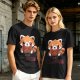 Olive T-Shirt with Cute Red Panda and I Just Don't Care Print