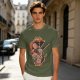 Olive T-shirt with Sushi Dragon Chopstick Art Print