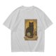 Olive T-Shirt With Black Cat Tarot Card Art That Says You Are Full Of Magic
