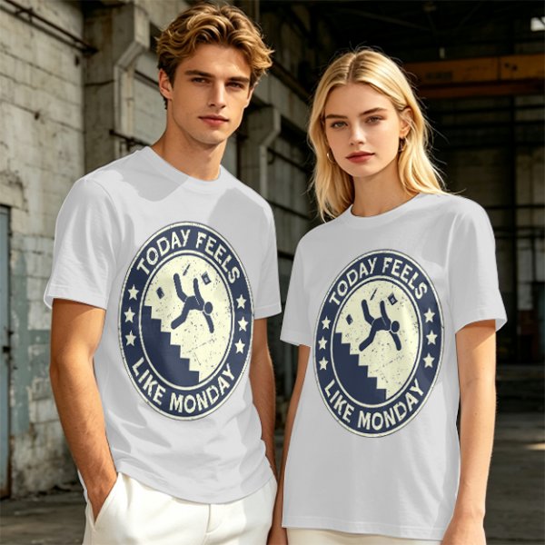 Today Feels Like Monday Stair Fall Graphic T-Shirt