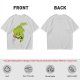 Olive Green T-Shirt With Sad Cartoon Cabbage Graphic