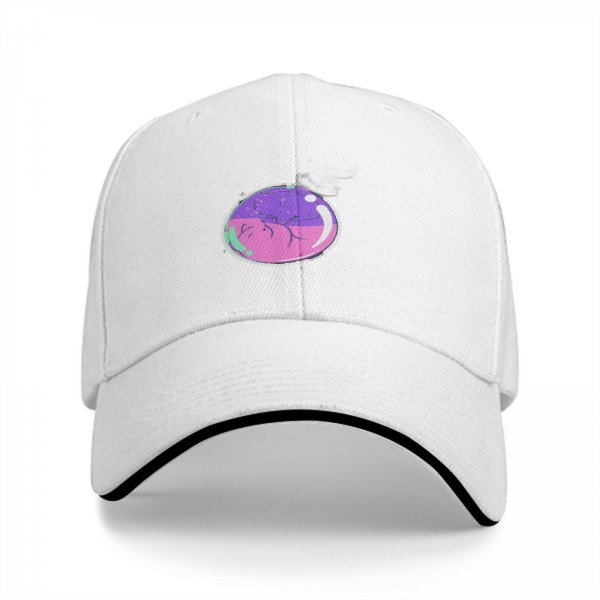 Black Baseball Cap With Colorful Bubble Cat Graphic Print