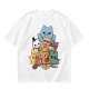 Olive T-Shirt With Chibi Pirate Cats Group Graphic