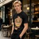 Olive Green T-Shirt With Capybara Ramen Bowl Print