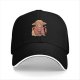 Black Baseball Cap With Monkey In Straw Hat Graphic