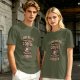 Olive t-shirt with coffee strength motivational print